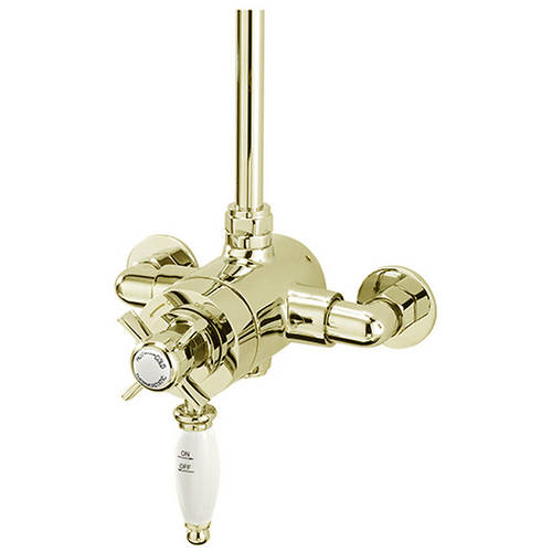 Additional image for Exposed Shower Valve With Rigid Riser Kit (Gold).
