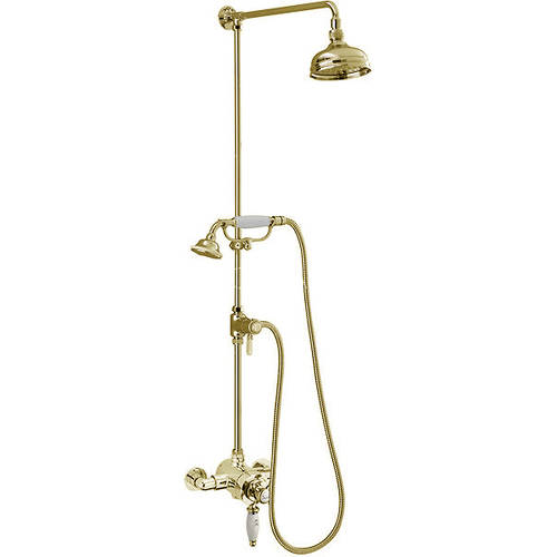 Additional image for Exposed Shower Valve With Rigid Riser Kit (Gold).