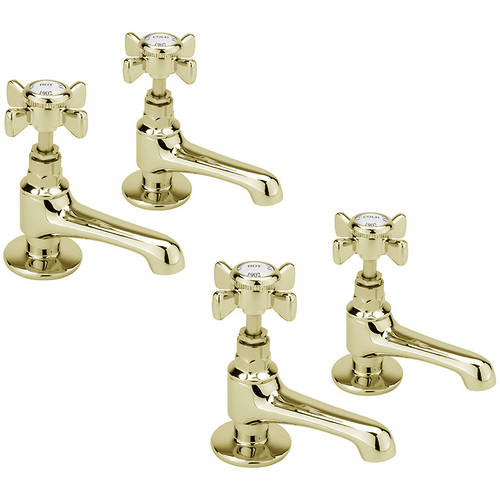 Additional image for Basin & Bath Taps Pack (Pairs, Gold).
