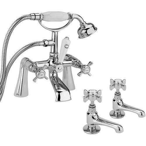 Additional image for Basin & Bath Shower Mixer Taps Pack (Chrome).
