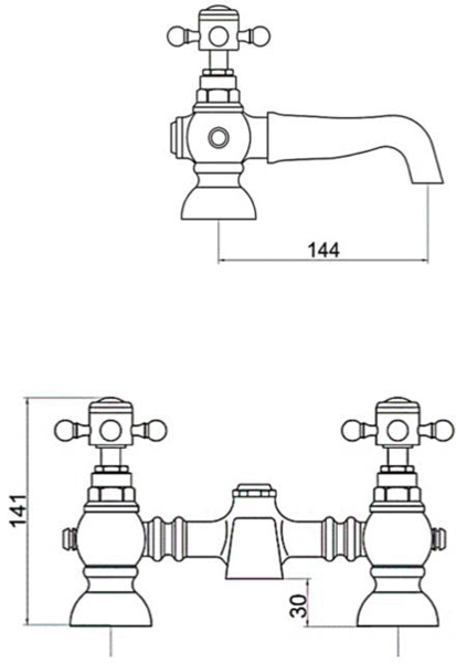 Additional image for Deluxe Bath Filler Tap With Cranked Legs (Chrome).