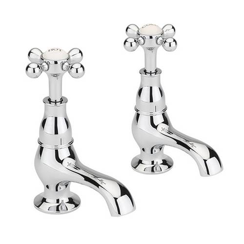 Additional image for Basin Taps With Crosshead Handles (Pair, Chrome).