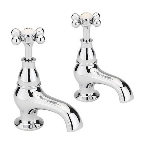 Additional image for Bath Taps With Crosshead Handles (Pair, Chrome).
