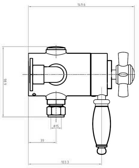 Additional image for Shower Valve With Arm & 300mm Head (Chrome).