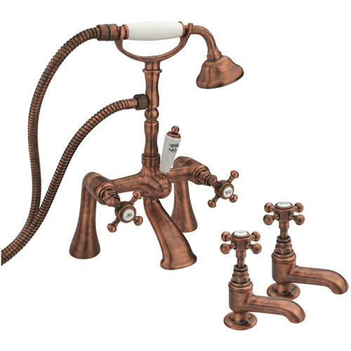 Additional image for Basin & Bath Shower Mixer Tap Pack (Copper).