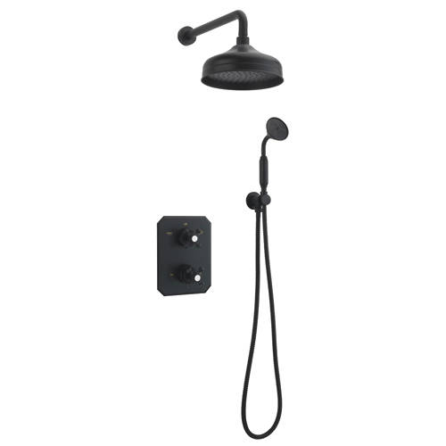 Additional image for Thermostatic Shower Kit With Diverter (Matt Black).