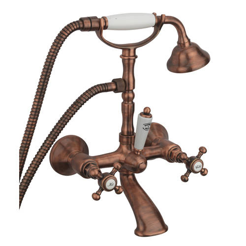 Additional image for Wall Mounted Bath Shower Mixer Tap & Kit (Copper).