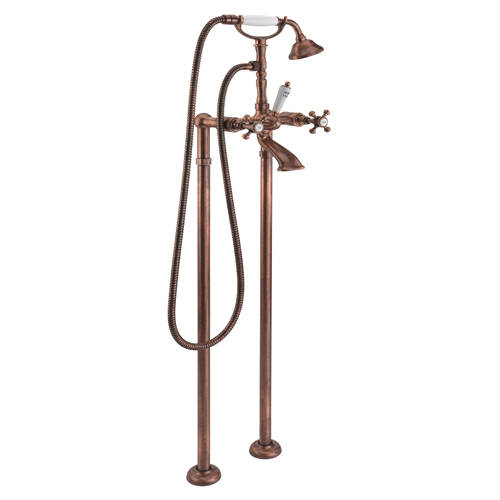 Additional image for Floor Standing Bath Shower Mixer Tap & Kit (Copper).