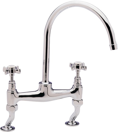 Additional image for Imperial Bridge Pillar Kitchen Tap (Chrome).