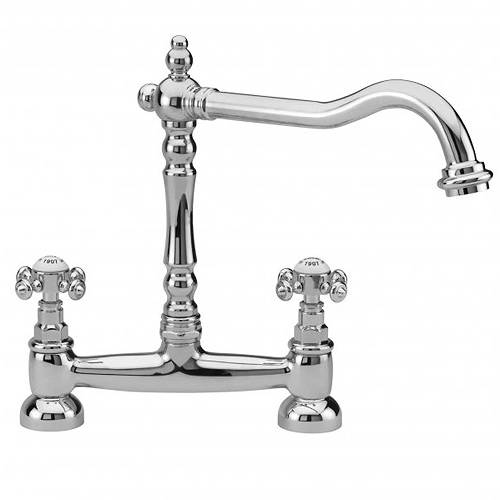 Additional image for French Classic Bridge Mixer Kitchen Tap (Chrome).