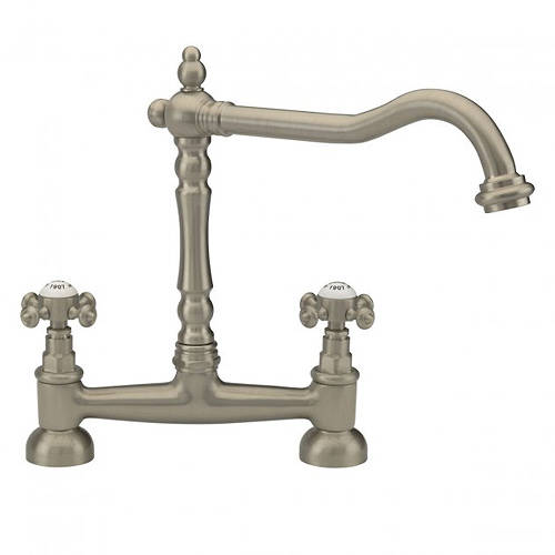 Additional image for French Classic Bridge Mixer Kitchen Tap (Pewter).