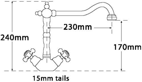 Additional image for French Classic Kitchen Tap (Antique Brass).