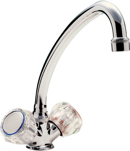 Additional image for Capri Mixer Kitchen Tap With Clear Heads (Chrome).