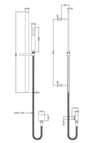 Additional image for Rectangular Slide Rail Kit & Wall Outlet (Br Bronze).
