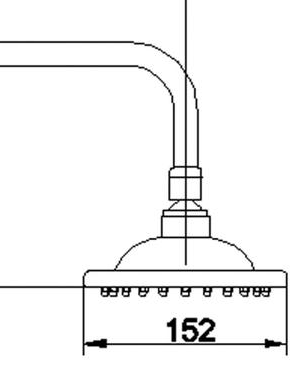 Additional image for Round Fixed Shower Head With Arm (150mm).