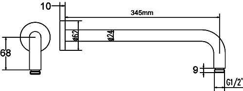 Additional image for Round Fixed Shower Head With Arm (150mm).