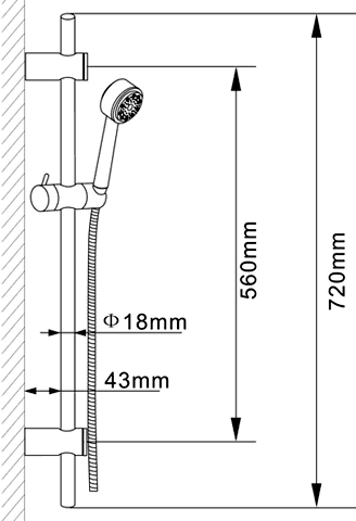 Additional image for Slide Rail With Multi Function Shower Handset & Hose (Chrome).