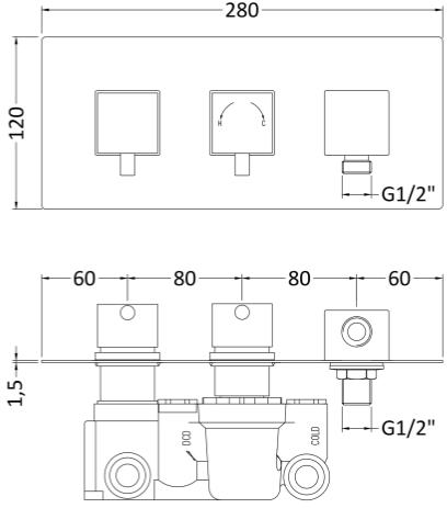 Additional image for Concealed Thermostatic Shower Valve (Chrome).