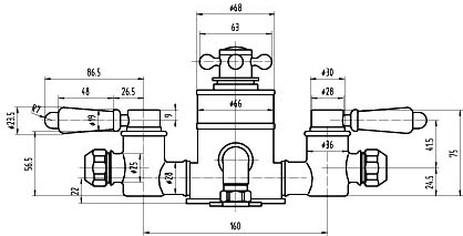 Additional image for Traditional Triple Exposed Thermostatic Shower Valve.