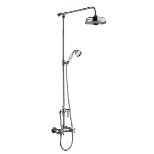 Additional image for Traditional Thermostatic Shower Valve With Rigid Riser (Chrome).