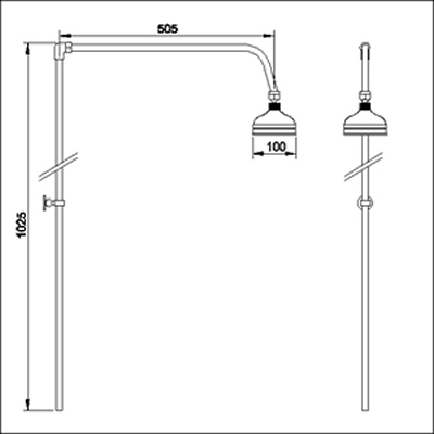 Additional image for Traditional Manual Exposed Shower Valve & Rigid Riser Kit.