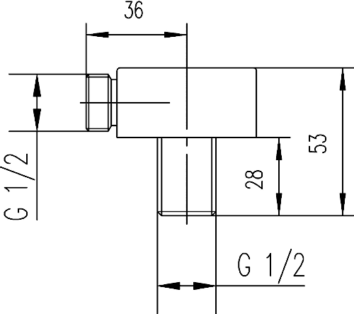 Additional image for Square Shower Outlet Elbow (Chrome).