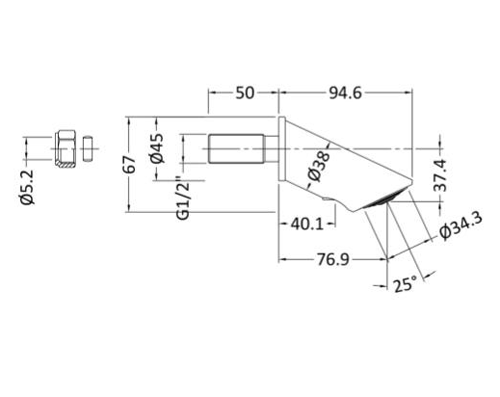 Additional image for Concealed Anti-Vandal Fixed Shower Head (Chrome).