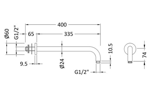 Additional image for Round Shower Head & Wall Mounting Arm (Gun Metal).