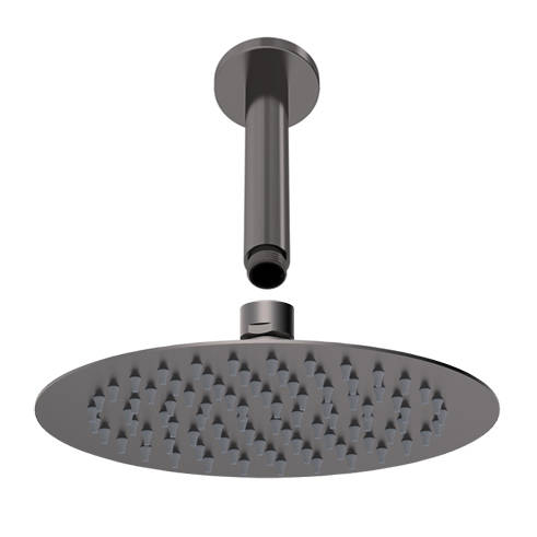 Additional image for Round Shower Head & Ceiling Mounting Arm (Gun Metal).