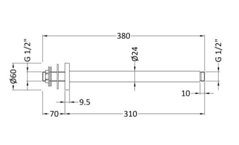 Additional image for Round Shower Head & Ceiling Mounting Arm (Gun Metal).