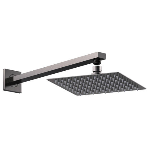 Additional image for Square Shower Head & Wall Mounting Arm (Gun Metal).