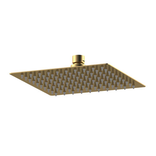 Additional image for Square Shower Head 200x200mm (Brushed Brass).