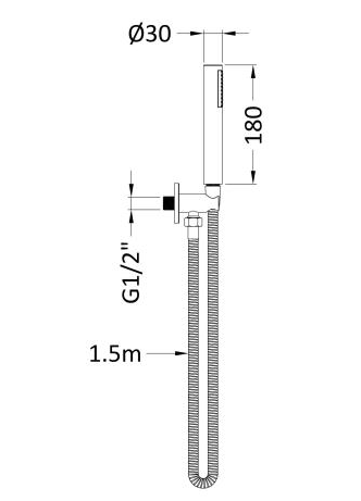 Additional image for Shower Handset, Hose & Bracket Outlet (Brushed Brass).