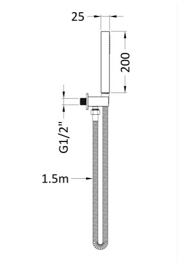 Additional image for Shower Handset, Hose & Bracket Outlet (Brushed Brass).