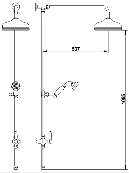 Additional image for Victorian Grand Rigid Riser Kit (Chrome & Black).