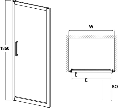 Additional image for Hinged Shower Door (700mm).