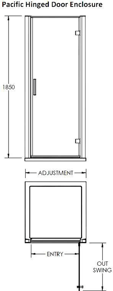 Additional image for Shower Enclosure With Hinged Door (760x700).
