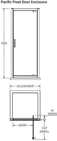 Additional image for Pivot Shower Door (800mm).