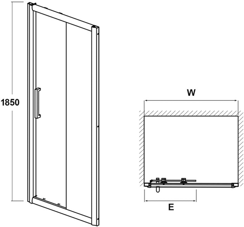 Additional image for Sliding Shower Door (1700mm).