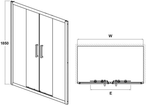 Additional image for Double Sliding Shower Door (1700mm).