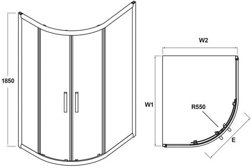 Additional image for Offset Quadrant Shower Enclosure (760x900mm).