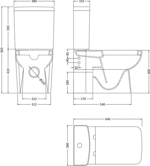 Additional image for Arlo Flush To Wall Toilet With Basin & Full Pedestal.