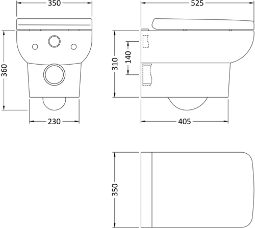 Additional image for Arlo Wall Hung Toilet With Basin & Semi Pedestal.