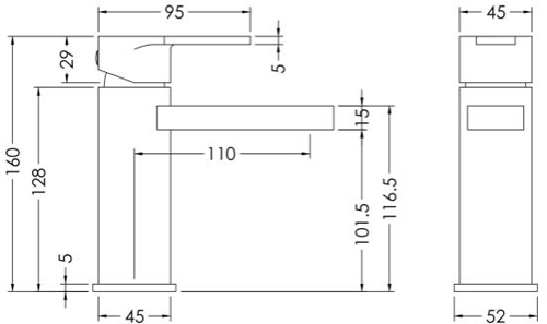 Additional image for Eco Basin Mixer Tap With Push Button Waste (Chrome).