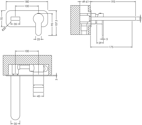 Additional image for Wall Mounted Basin Mixer Tap With Blackplate (Br Gun Metal).