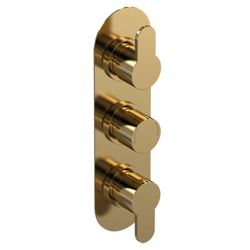 Additional image for Concealed Thermostatic Shower Valve (3 Outlets, Brushed Brass).