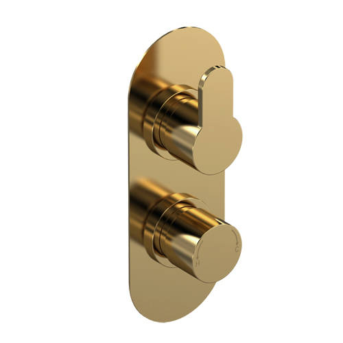 Additional image for Concealed Thermostatic Shower Valve (2 Outlet, Brushed Brass).