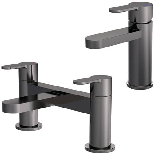 Additional image for Basin & Bath Filler Tap Pack (Brushed Gun Metal).