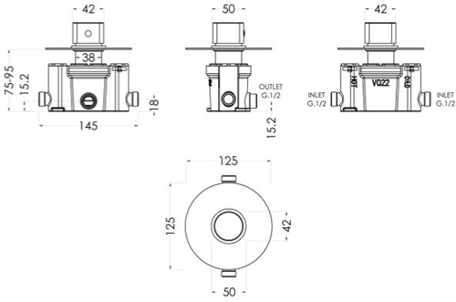 Additional image for Concealed Thermostatic Temperature Control Valve (Chrome).