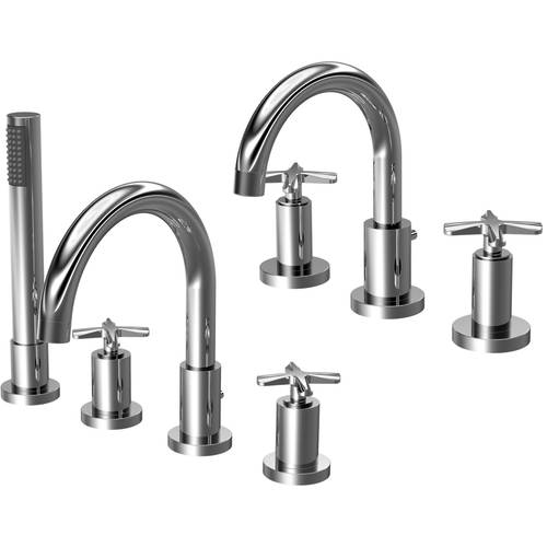 Additional image for 3 Hole Basin & 4 Hole Bath Shower Mixer Tap Pack (Chrome).